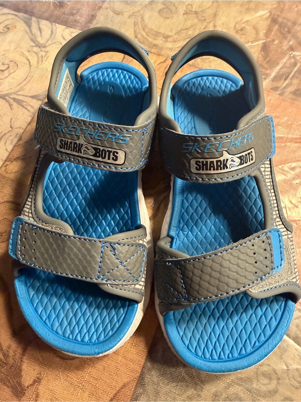 Skechers Shark Bots Kids' Blue & Gray Sandals